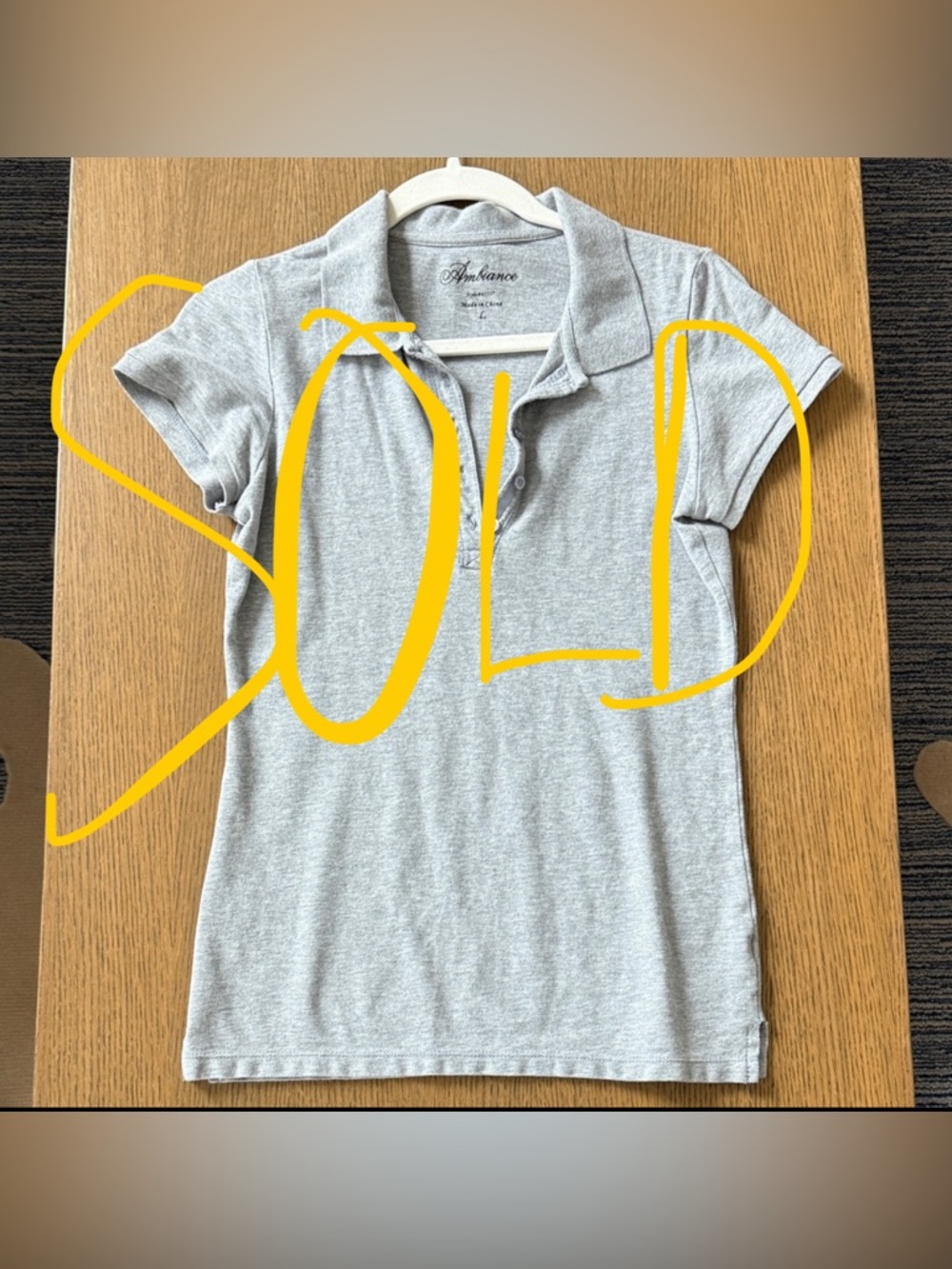 ‼️SOLD ‼️ Ambiance Light Gray Polo Shirt